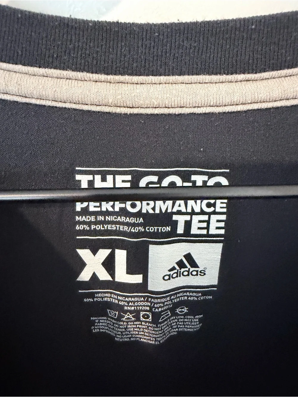 adidas Black Tee with White Trefoil Logo